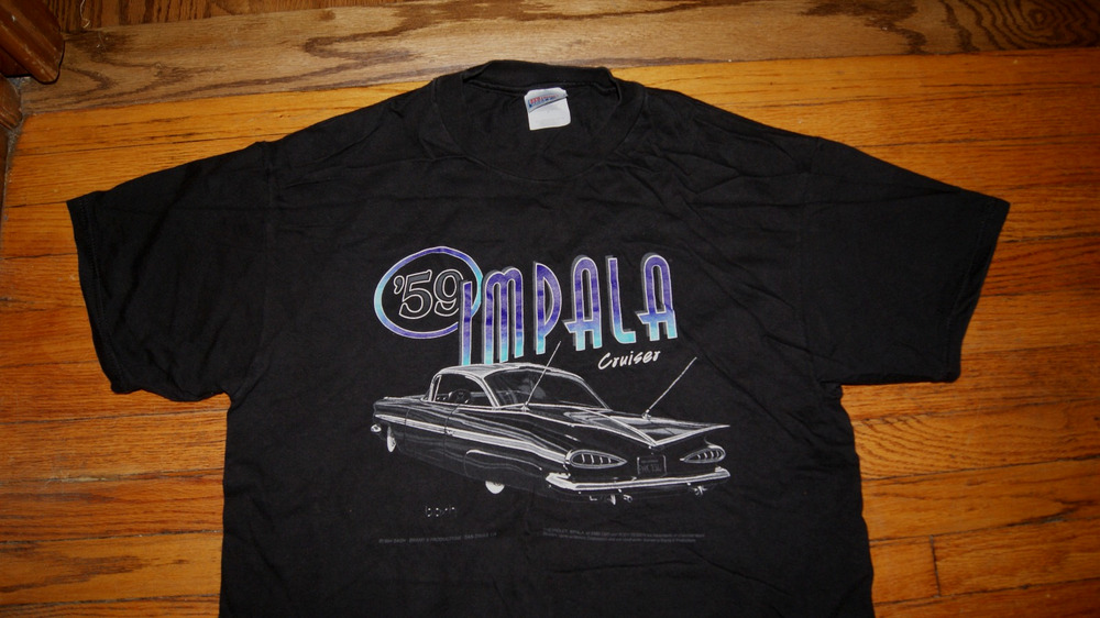 Vintage 90s ā59 Chevy Impala Cruiser Classic Car Black TShirt Mens Large